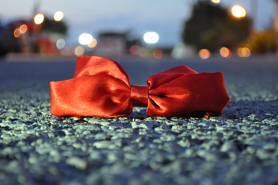 Photography, Gina Rasicci, Color Isolation, Bow, Red Bow, Bokeh